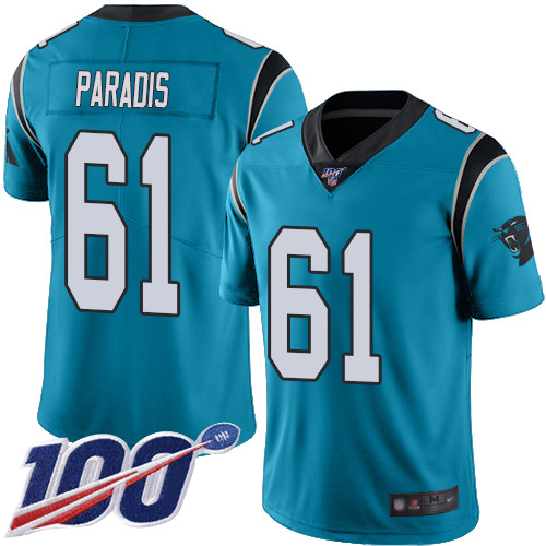 Carolina Panthers Limited Blue Men Matt Paradis Jersey NFL Football #61 100th Season Rush Vapor Untouchable